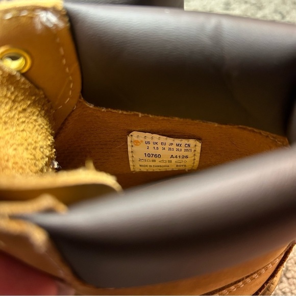 Timberland Classic 6” Waterproof Brown Boots Size 2 - Picture 10 of 10